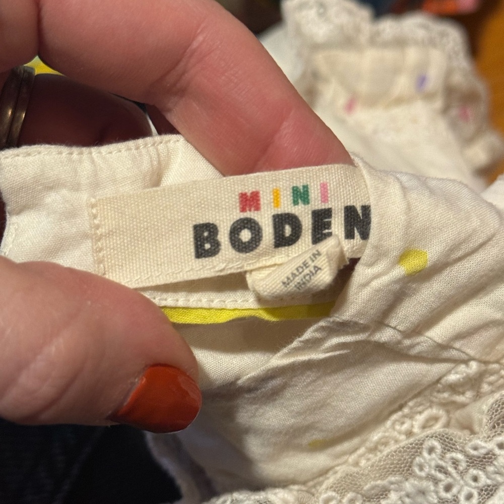 Mini Boden Cream Blouse with Colorful Accents - Picture 3 of 3